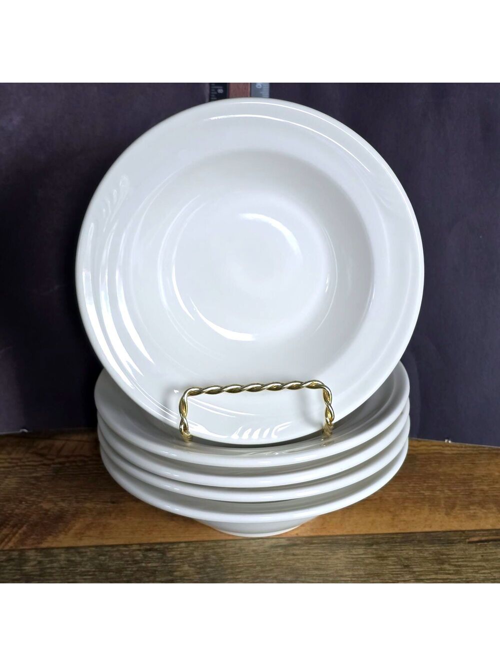 Oneida Express White Coupe Soup Bowls Set of 5 8.5" Retired Restaurant Serveware